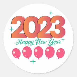 Sticker Rond Gradient coloré 2023 Bonne année