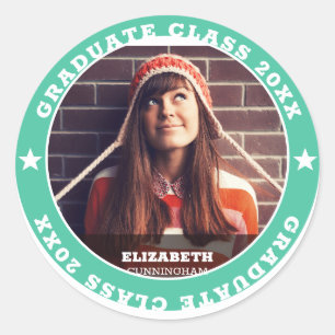 Sticker Rond Graduate Class of 20XX Graduation Photo