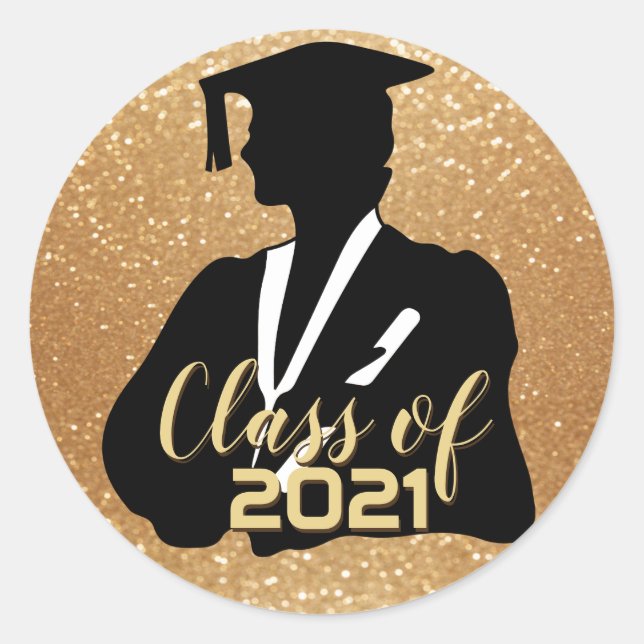 Sticker Rond Graduate Girl Student - Classe de 20XX (Devant)