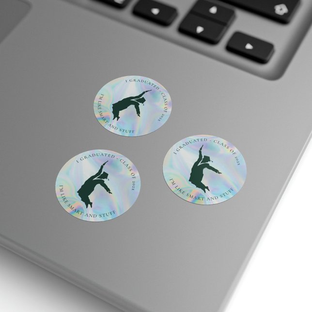 Sticker Rond Graduation 2024 Graduate Iridescente Envelope Scea (Graduation Gag Holographic Round Stickers)