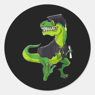 Sticker Rond Graduation Cl De 2025 Dinosaur Dinosaure T-rex Gra