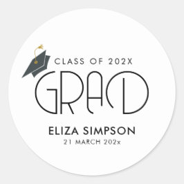 Sticker Rond graduation de texte minimale simple