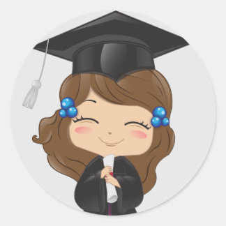Sticker Rond Graduation en noir
