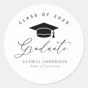 Sticker Rond graduation en noir et blanc