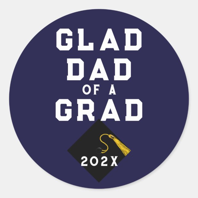 Sticker Rond Graduation Fier Papa (Devant)