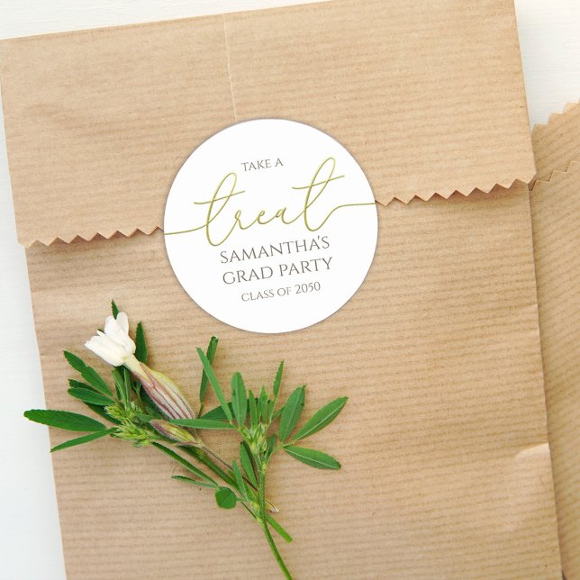 Sticker Rond Graduation Gold Calligraphie Script traitement sim (Créateur téléchargé)