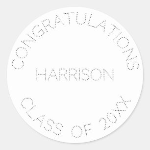 Sticker Rond Graduation personnalisée nom classe année minimali