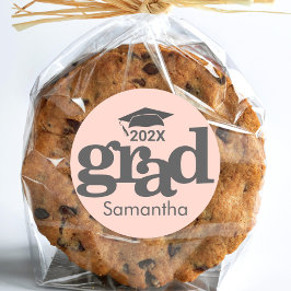 Sticker Rond Graduation rose pâle Gras Typographie moderne