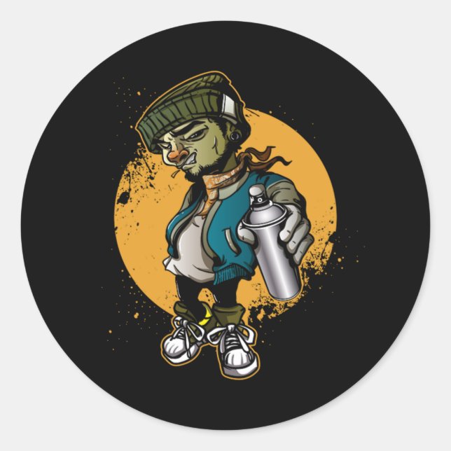 Sticker Rond Graffiti (Devant)