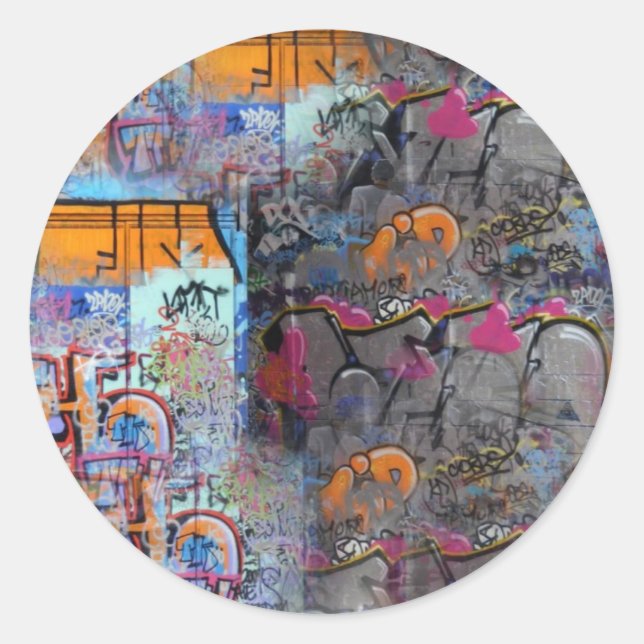 Sticker Rond graffiti (Devant)