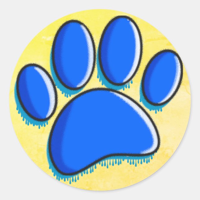 Sticker Rond Graffiti Art Chien Empreinte de patte (Devant)