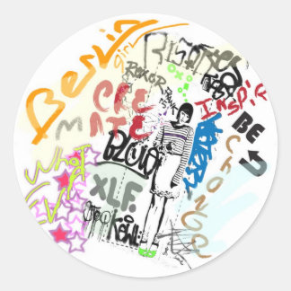 Sticker Rond Graffiti de Berlin