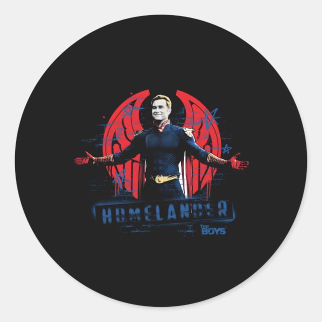 Sticker Rond Graffiti de Homelander (Devant)