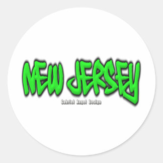 Sticker Rond Graffiti du New Jersey