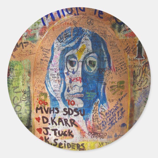 Sticker Rond Graffiti - Prague (Devant)