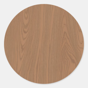 Sticker Rond Grain de bois marron