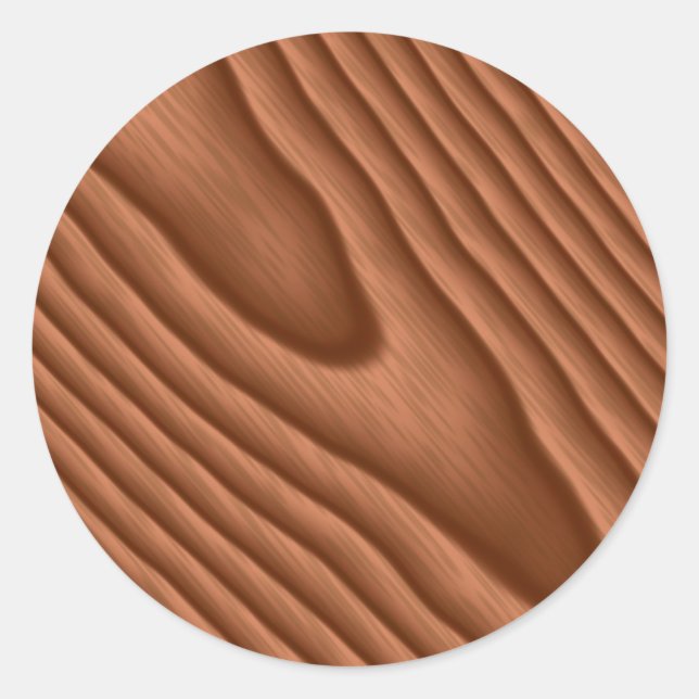 Sticker Rond Graine de bois Brown texturée (Devant)