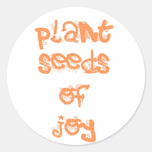 Sticker Rond Graines plantes de joie (Devant)
