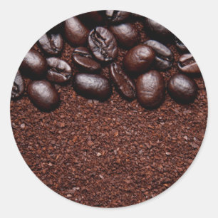 Sticker Rond Grains de café - modèles customisés par haricot