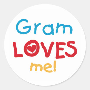 Sticker Rond Gram Loves Me T-shirts et cadeaux