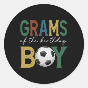 Sticker Rond Grammes de foot du garçon d'anniversaire Famille a