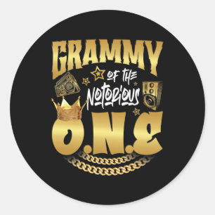 Sticker Rond Grammy Du Célèbre Un Vieux Hip hop 1er