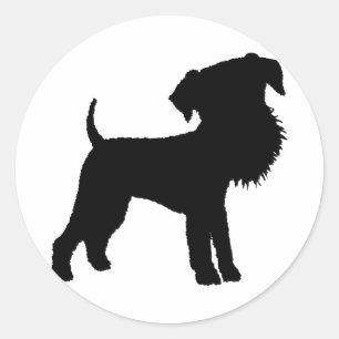 Sticker Rond Grand Airedale principal drôle Terrier