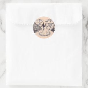 Sticker Rond Grand Canyon Couple Mariage