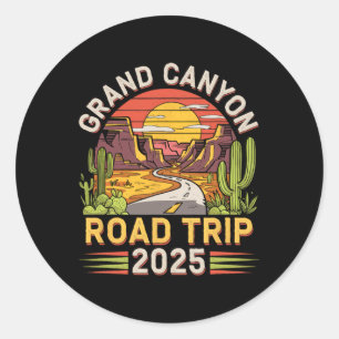 Sticker Rond Grand Canyon Road Trip 2025 - Vacances d'été