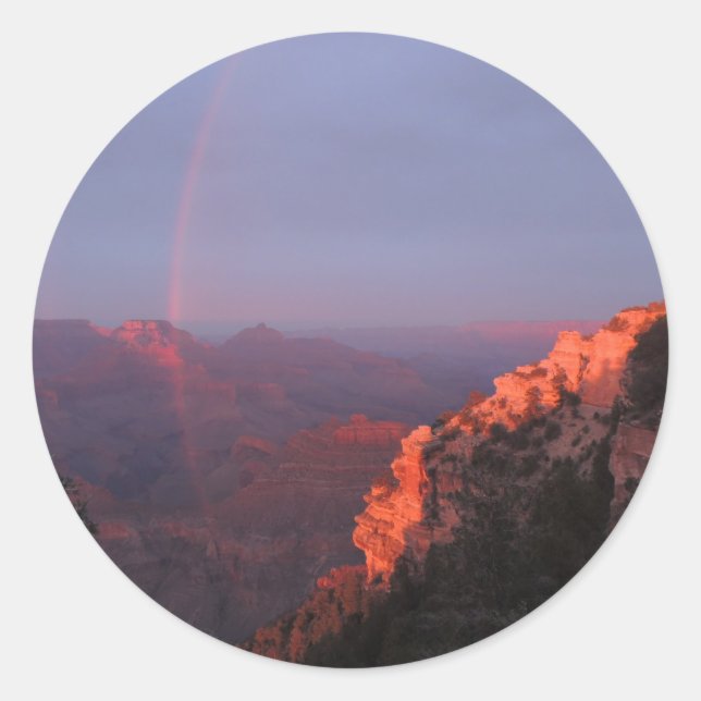 Sticker Rond Grand Canyon Sunset Rainbow (Devant)