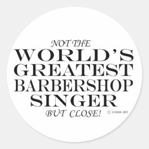 Sticker Rond Grand chanteur Barbershop Fermer