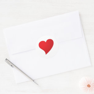 Sticker Rond Grand coeur rouge mignon minimaliste moderne Valen