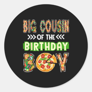 Sticker Rond Grand cousin du garçon d'anniversaire garçon amate