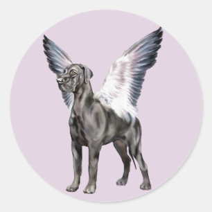 Sticker Rond Grand Dane Angel Noir