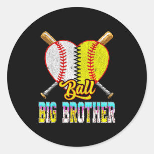 Sticker Rond Grand frère du demi-baseball softball glace