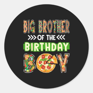 Sticker Rond Grand frère du garçon garçon d'anniversaire amateu