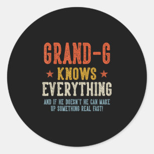 Sticker Rond Grand-g sait tout rétro fête des pères