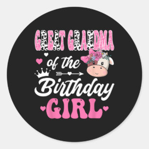 Sticker Rond Grand Grand-Mère De L'Anniversaire Fille Ferme Vac