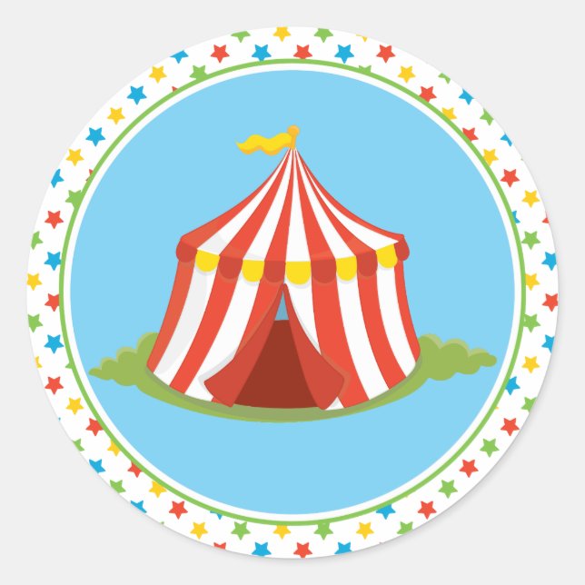 Sticker Rond Grand haut | Tente de cirque | Thème cirque (Devant)