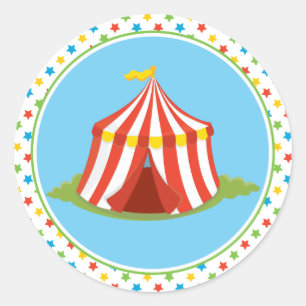 Sticker Rond Grand haut   Tente de cirque   Thème cirque