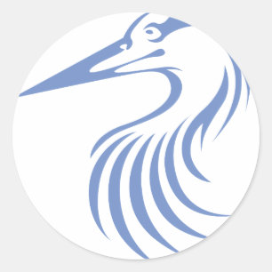 Sticker Rond Grand héron bleu