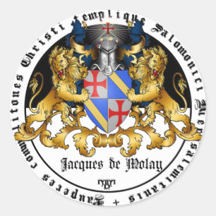 Sticker Rond Grand maître de Templer Jacques de Molay