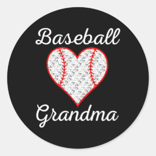 Sticker Rond Grand-mère de baseball He