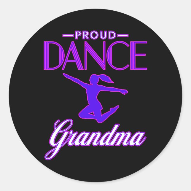 Sticker Rond Grand-mère de la danse (Devant)