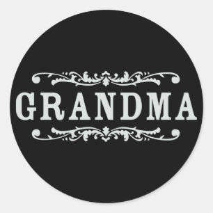 Sticker Rond Grand-mère décorative