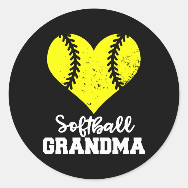 Sticker Rond Grand-mère du softball He Softball (Devant)