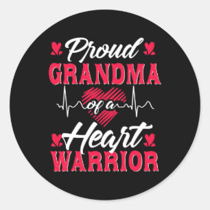 Sticker Rond Grand-Mère D'Un Guerrier Du Coeur Sensibilisation