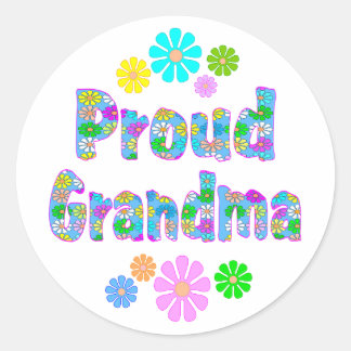 Sticker Rond Grand-mère fière