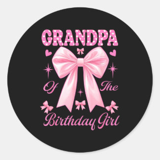 Sticker Rond Grand-mère fille d'anniversaire arc coquette rose 