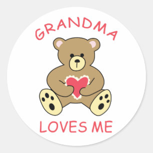 Sticker Rond Grand-mère m'aime